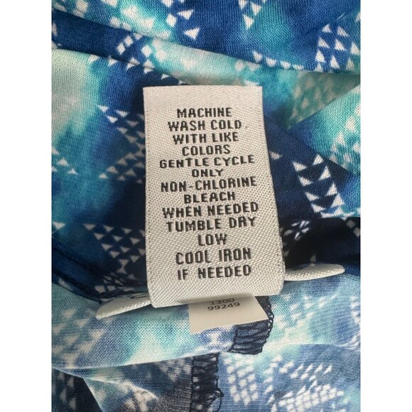 Catherines Blue Print Cold Shoulder Twist Knot Midi Dress Size 5X 34/36W Plus Sz - Picture 6 of 8